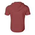 thumbnail image 4 of Hogleaql Men's Short Sleeve Hoodies 1/4 Zipper Lounge Tee Shirts Fashion Loose Drawstring Hooded Sweatshirt Outfits Watermelon Red 2XL, 4 of 8
