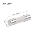 thumbnail image 2 of Fusible de cartucho automotriz Uxcell 20A 250V 0.20''x0.79'' reemplazo de fusión lenta para amplificador de alarma de audio de estéreo de automóvil, 2 of 5