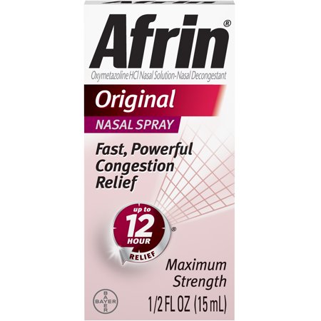 Afrin Original Cold and Allergy Congestion Relief Nasal Spray, 0.5 Fl (Best Head Decongestant Medicine)