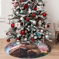 thumbnail image 4 of KLL 30" Christmas Tree Skirt Romantic Floral Bear Xmas Tree Skirts Mat for New Year Xmas Holiday Party Indoor Outdoor Home Decoration, 4 of 5