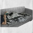 thumbnail image 6 of Letter P Soft Flannel Fleece Blanket, Capital P What is Your Name Baroque Styled Gothic Medieval Fashion Aged Initials, Cozy Plush for Indoor and Outdoor Use, 60" x 80", Black Grey, by Ambesonne, 6 of 6