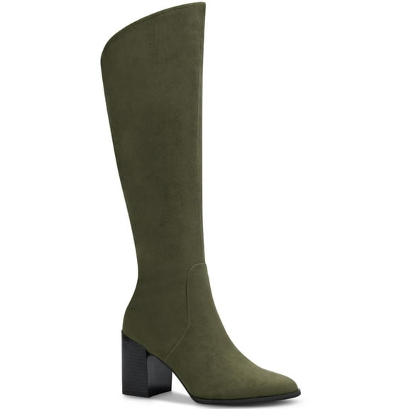Alfani Womens Wylde Faux Suede Block Heel Knee-High Boots
