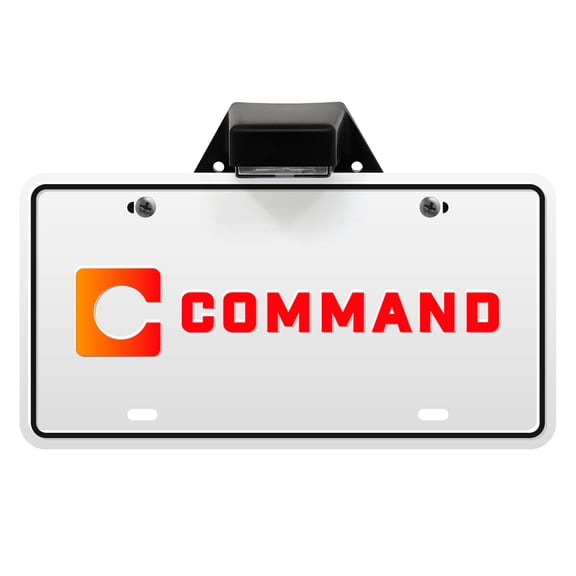 Command Electronics 12V LED License Plate Light with Mounting Bracket - Modern OEM RV Truck & Trailer Surface Mount Light - CSA Certified - Hardware & Connectors Included | Clear Lens – Black Frame