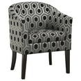 thumbnail image 2 of Living Room Chairs Grey and Black Hexagon Print Barrel Back Accent Chair,Accent Chairs, 2 of 5