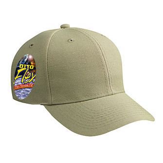 OTTO FLEX Stretchable Wool Blend Twill 6 Panel Low Profile Baseball Cap - Khaki