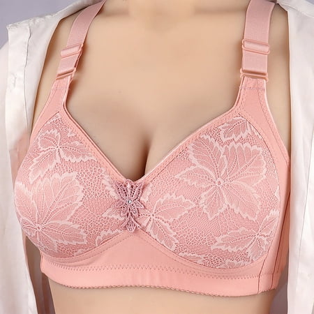 Tuosodrolic Daisy Bras for Older Women Wireless Push Up Bras Lightweight Plunge Bralette Support Comfy Bra Everyday Bras