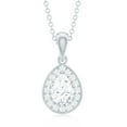 thumbnail image 2 of Rosec Jewels Lab Created Diamond Teardrop Pendant with Chain (EF-VS Quality) - Wedding Necklace, 925 Sterling Silver, 2 of 7