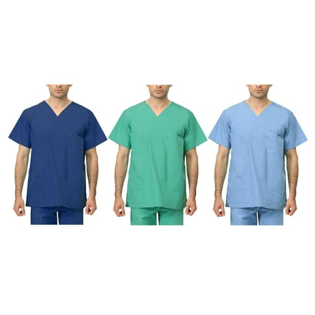 LEADERTUX Unisex Clinic Physician Medical Doctor Nurse reversible Uniform Scrub Top