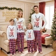 thumbnail image 3 of Nibbcoa Family Matching Christmas Pajamas Outfits Long Sleeve Elk Printed Tops + Elastic PlaidPantS, 3 of 9