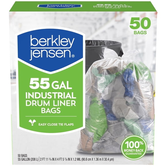 Berkley Jensen 55-Gal. Industrial Drum Liner Bags, 50 ct.