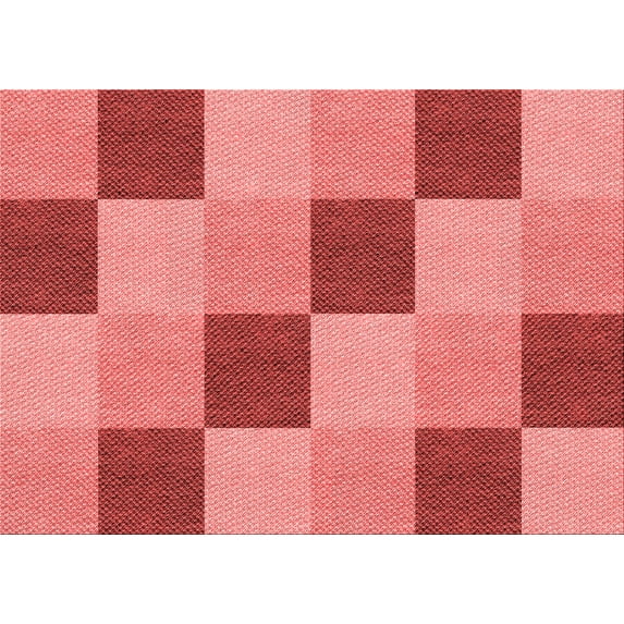 Ahgly Company Machine Washable Indoor Rectangle Transitional Red Area Rugs, 4' x 6'