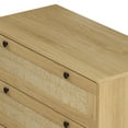 thumbnail image 5 of 3-Drawer Storage Cabinet with Roven Woven Drawers, Oak Finish Modern Farmhouse Organizer for Bedroom, Living Room, Hallway Entryway, 5 of 8