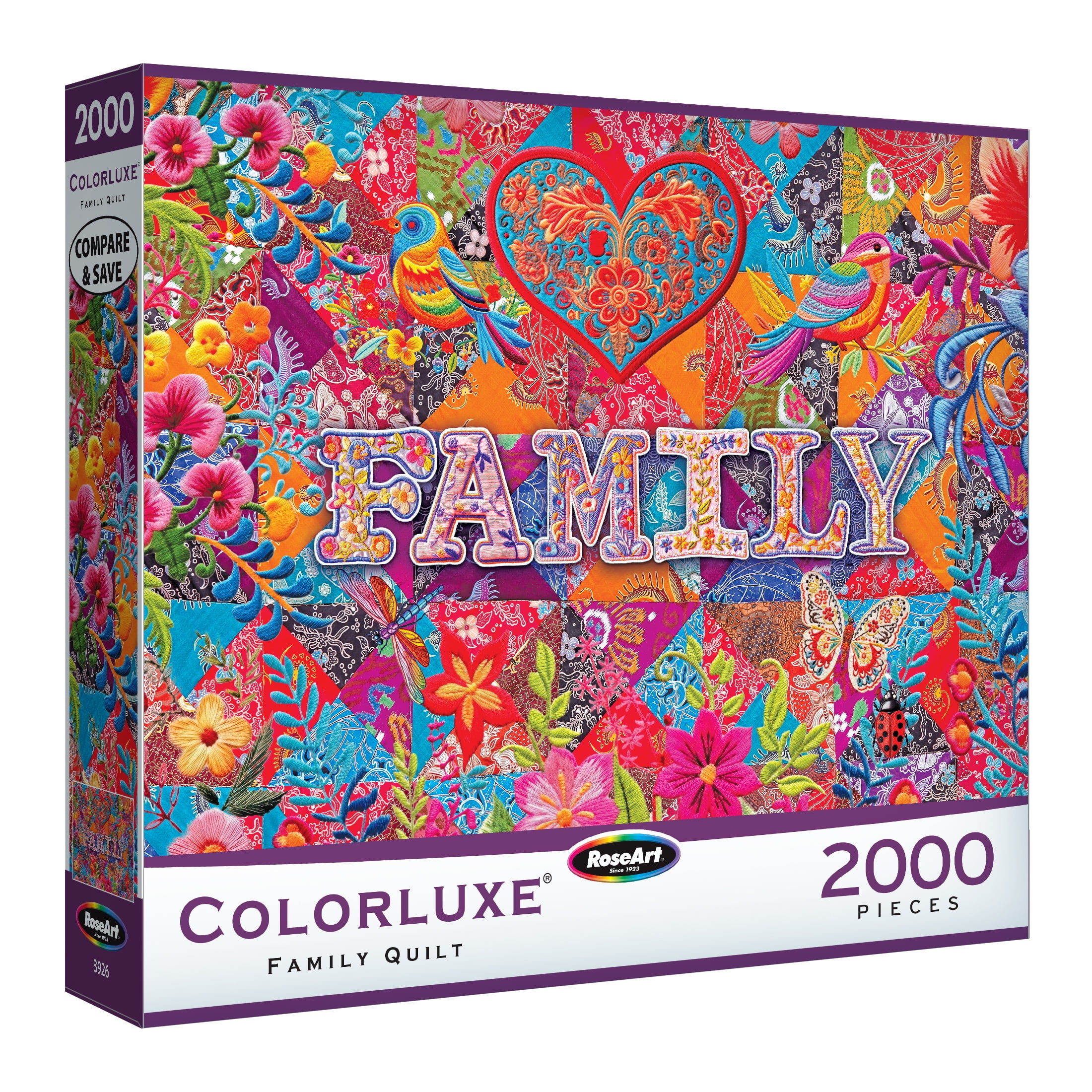 RoseArt Colorluxe 2000-Piece Family Quilt Adult Interlocking Puzzle