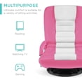 thumbnail image 4 of Songqin Swivel Gaming Chair 360 Degree Multipurpose Floor Chair Rocker for TV, Reading, Playing Video Games w/Lumbar Support, Armrest Handles, Adjustable Foldable Backrest - Pink/White, 4 of 14