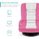 thumbnail image 4 of Songqin Swivel Gaming Chair 360 Degree Multipurpose Floor Chair Rocker for TV, Reading, Playing Video Games w/Lumbar Support, Armrest Handles, Adjustable Foldable Backrest - Pink/White, 4 of 14