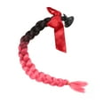 thumbnail image 3 of 22" Ramp Helmet Pigtail Braids Hair for Bicycle Motorcycle Black Peach Red, 3 of 6
