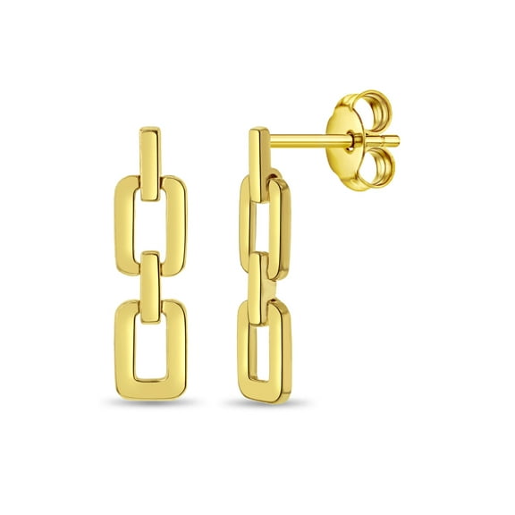 14k Gold Linked Chain Women's Earrings