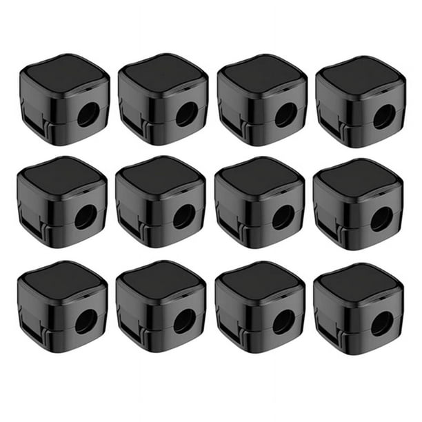 Paquete de 12 clips magnéticos para gestión de cables, soporte para cable de carga eléctrica de teléfono, organizador de cables de escritorio, color negro