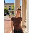 thumbnail image 2 of Remera BDITANLE para Mujer de Punto Acanalado con Cuello Redondo y Ajuste Slim, 2 of 6