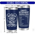 thumbnail image 2 of Retirement Gifts for Men 2025 - Retired 2025 Not My Problem Anymore - Retirement Tumbler for Him, Father, Husband - Retired Gifts for Men, Navy Tumbler 20oz, Coworker Leaving, Christmas Gift, 2 of 6