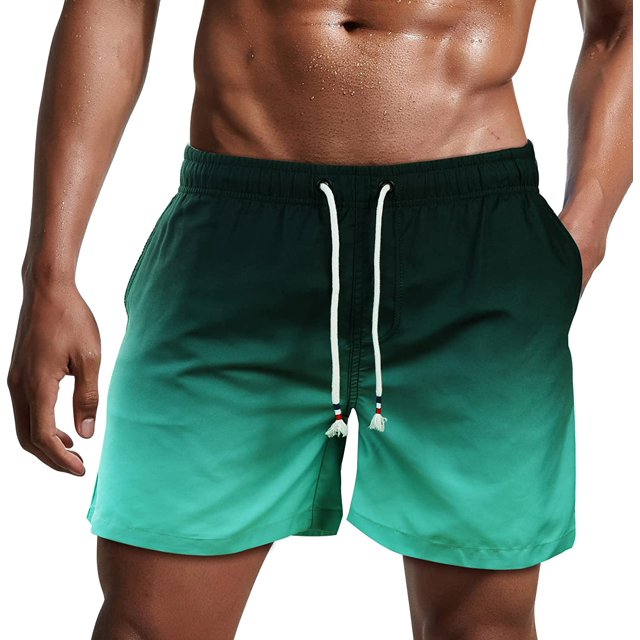 Xishao Traje de Baño Hombre Bañador Corto para Playa Natación Piscina Secado Rápido con Forro de Mallas verde degradado CH verde degradado CH Xishao ropa