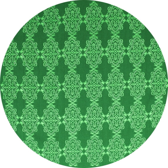 Ahgly Company Indoor Round Abstract Green Contemporary Area Rugs, 8' Round