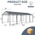 thumbnail image 4 of Miekor Furniture 13*26.5 FT Carport, Heavy Duty Carport with Galvanized Steel Roof and Frame, Metal Carport Large Garage with 4 Fixed inclined square tube supports No.7855, 4 of 8