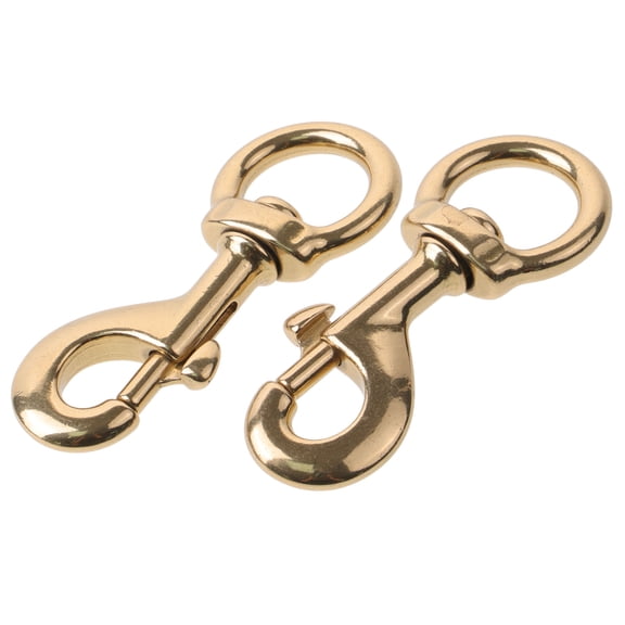 ETHZZLE 2Pcs Flagpole Clips Brass for Flag Fixing and Outdoor Use 11.8x3.9x0.4In