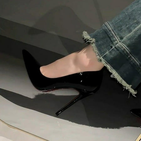 

HHH Red Bottom High Heels Spring/Summer 2024 New Pointed Sequins Beautiful Pumps Small Black Thin Heel Women s Shoes