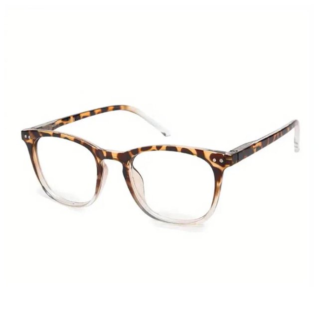 Leopard Print Large Frames Oval Anti Blue Light Flat Decorative Optical Gla