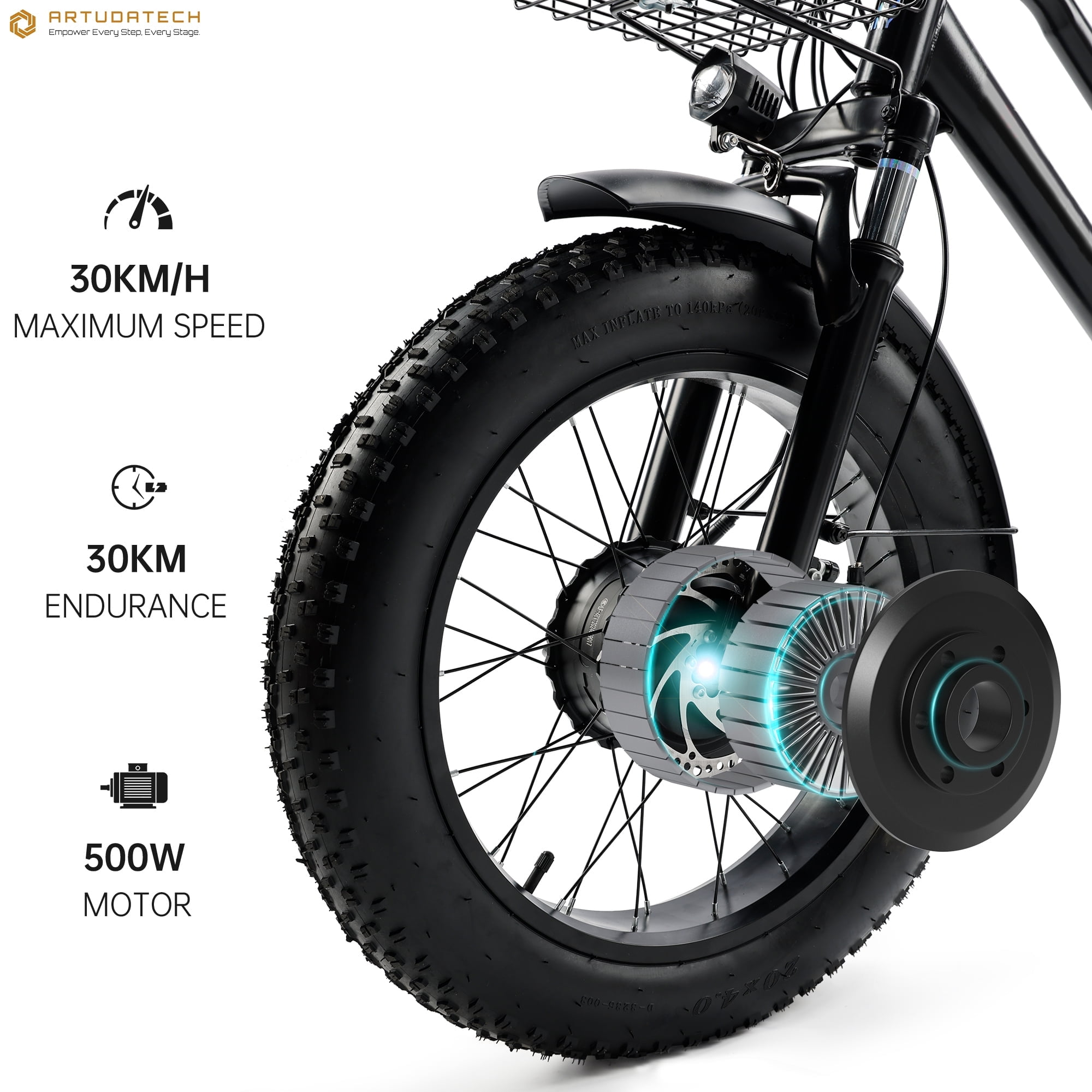 500W 48V 13A Electric Snow Tricycle 3 wheel e-bike 4.0 Fat Tire Tricycle