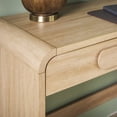 thumbnail image 4 of Walker Edison Modern Curved Waterfall Desk with Drawers, Coastal Oak, 4 of 20