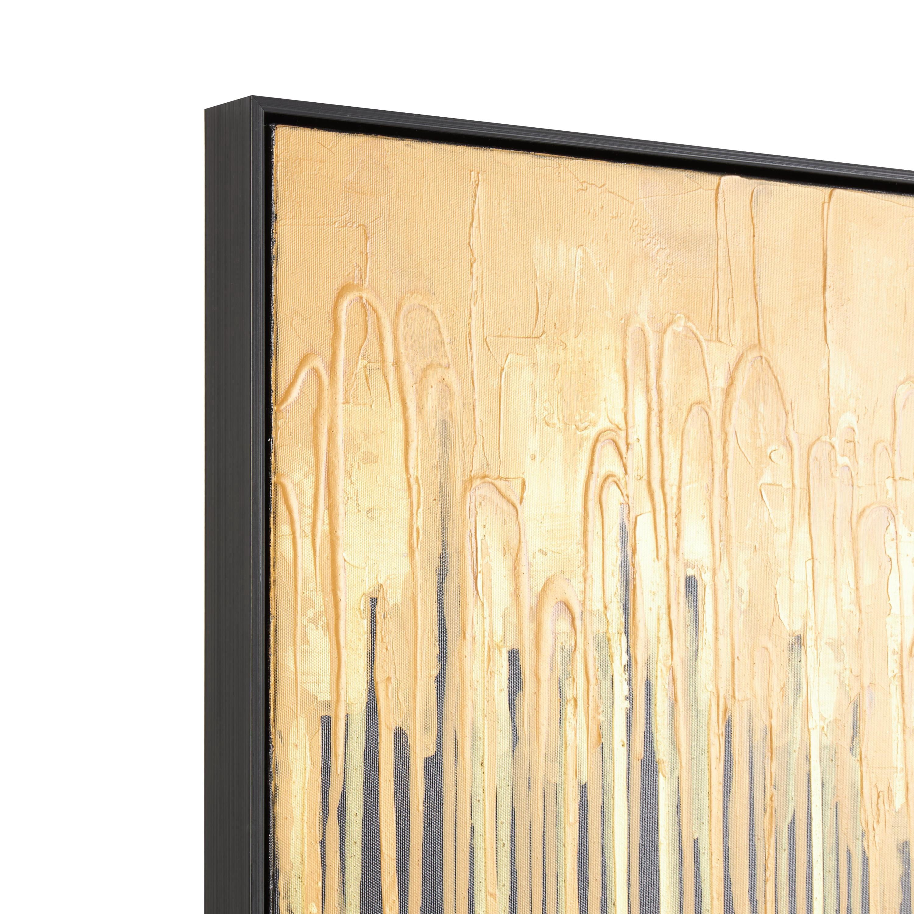 36" x 48" Melting Drip Abstract Framed Wall Art with Black Frame, by DecMode