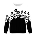 thumbnail image 4 of Chandail Sans Capuchon pour Femmes Femmes Dame Ample à Fermeture Éclair Intégrale Chandail Col Ajusté Chandail à Enfiler Hauts Décontractés Manches Longues Polyester, 4 of 5