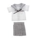 thumbnail image 1 of Uniforme escolar de muñecas BJD Ropa de muñeca articulada con de 1/4- japonés, apto para Night Lolita u otras de 45CM , gris, 1 of 8