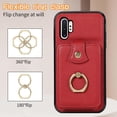 thumbnail image 6 of REQO Phone Case for Samsung Galaxy Note 10 Plus Note10+ 5G Wallet Cell Cover with Screen Protector Crossbody Strap Ring Stand RFID Credit Card Holder Note10 + Notes 10+ Ten Not S10 10Plus Women Red, 6 of 7