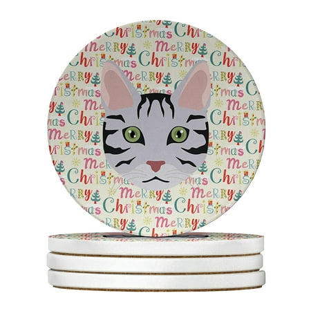 

Serengeti Cat Christmas Large Sandstone Coasters Pack of 4 4 in x 4 in