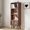 Walnut, variant on Mid-Century Modern Bookshelf with Slatted Door, 55" H Small Narrow Corner Bookcase, 4 Cube Bookcase with Open Shelf, Display Storage Cabinet for Living Room, Home Office, Walnut