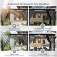 thumbnail image 2 of NETAJE 12'x20' Hardtop Louvered Pergola, Aluminum Outdoor Pavilion with Adjustable Louvered Roof & Drainage System, Permanent Gazebo with Curtains and Netting for Patio, Garden, Decks, 2 of 9