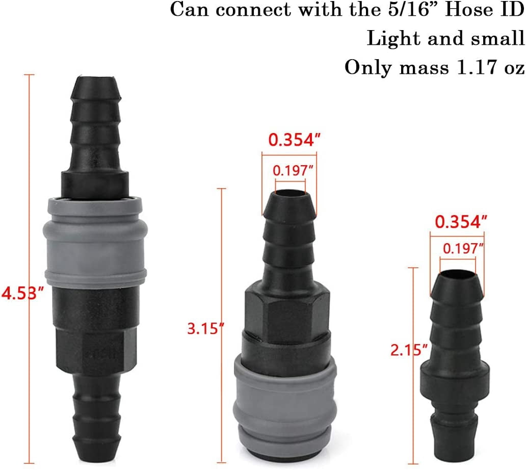 MKEUDQ-Beduan Quick Disconnect Set, Air Hose Fitting Quick Connect Coupler, 5/16" Barb Hose, Air Compressor Accessories Fitting, Industrial Type C