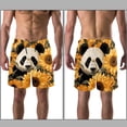 thumbnail image 3 of luoweisi Men's Beach Shorts Quick Dry Swim Trunks with Mesh Lining Panda Sunflower L, 3 of 5