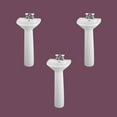 thumbnail image 2 of Renovators Supply Manufacturing Pedestal Sink 16 in. White Small Bathroom Sink Ondine with 4 in. Centerset Faucet Holes and Overflow Pack of 3, 2 of 13
