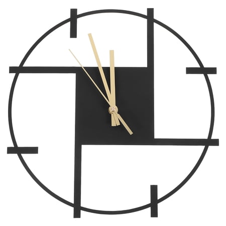 GETAJGHSD Wrought Iron Black Wall Clock Silent Non Ticking for Living Room