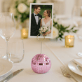 thumbnail image 2 of Concepts Disco Ball Photo Holder Set – Mirrored Card Stand with Clip for Table Numbers, Place Cards, and Photos – Sparkling Multicolor Party, Wedding, Home, or Office Desk Décor, 2 of 13