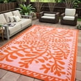 thumbnail image 3 of SUNDEREY 8’X10’Outdoor Rug for Patio,Waterproof Beach Mats, Seaweed Pattern Plastic Straw Outdoor Rugs for RV Patio Deck Beach Porch Backyard,Orange, 3 of 9