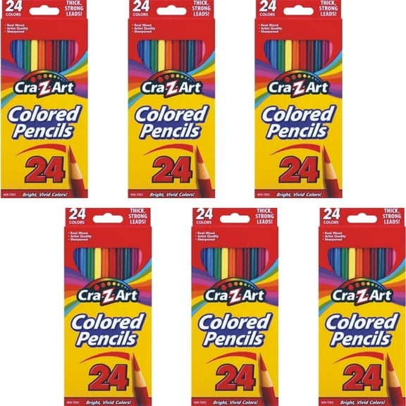 Bundle of 6 Packs - Cra-Z-Art Sharpened Colored Pencils (24 Pack) Non-Toxic