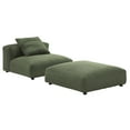 thumbnail image 4 of Solace Modular Corduroy Upholstered Armless Chair and Ottoman Set in Fern, 4 of 10