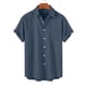 thumbnail image 2 of Mens Manga Corta Botón Abajo Camisas, Cuello de Vuelta Impresa Blusa, Top de Verano de la Moda Casual, 2 of 9
