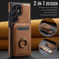 thumbnail image 2 of Wallet Case for Samsung Galaxy S23 Ultra,Ring Holder,Compatible with MagSafe Magnetic RFID Blocking Detachable Premium PU Leather Case with Card Slots Holder Kickstand Wireless Charging,Brown, 2 of 10