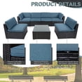 thumbnail image 4 of SUNCROWN 7-Pieces Outdoor Sectional Sofa Set Wicker Patio Furniture Conversation Set with Haze Blue Cushions, 4 of 5